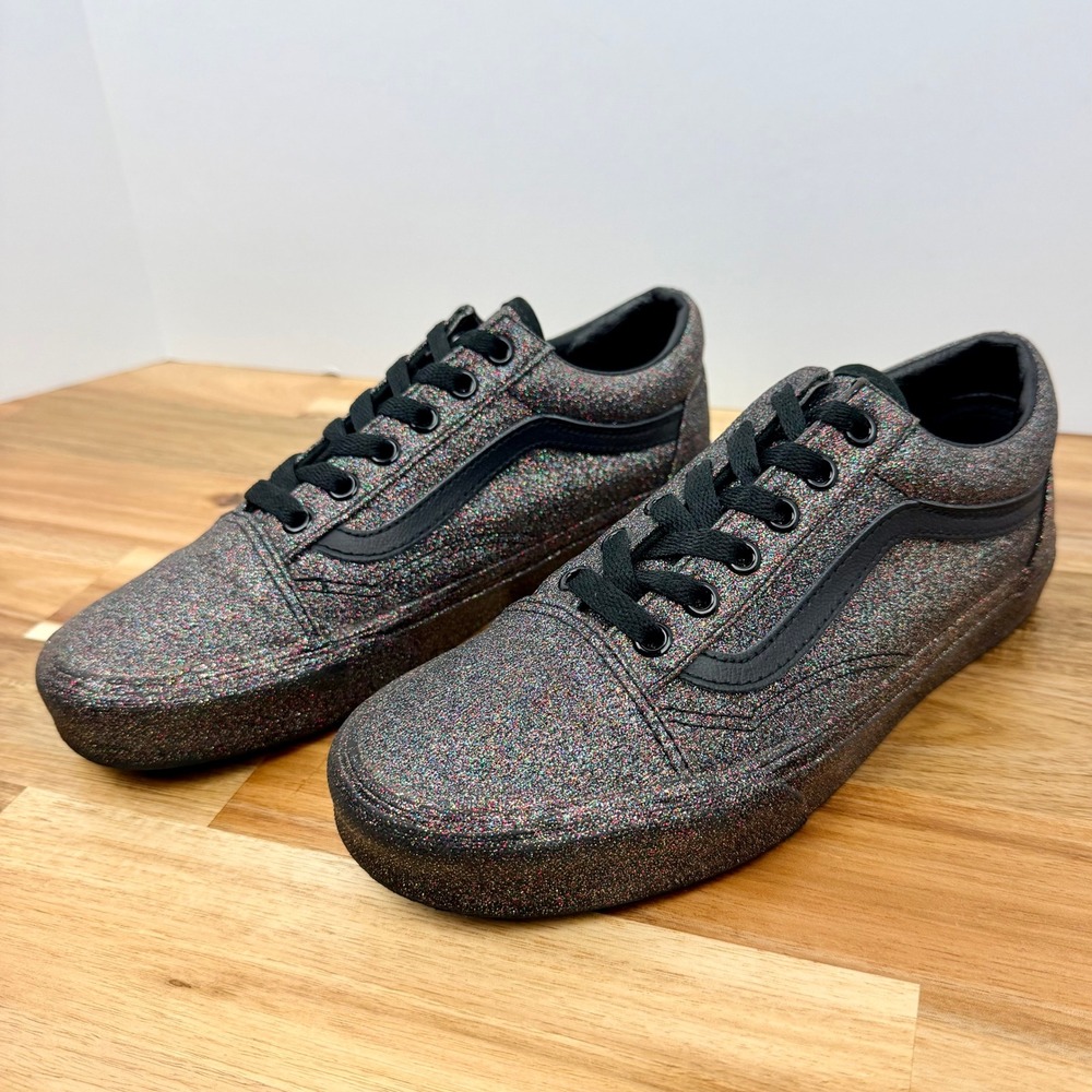 Vans Old Skool Glitter Sparkle Rainbow Low Top Sneakers Women's 7
